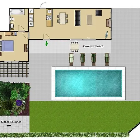 Sleeps 4 Pool Air Con Wifi * Kaligata